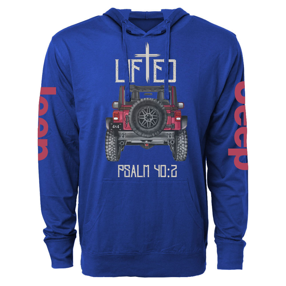Christian "Lifted" 4x4 Truck Offroad Bible Verse Positive Vibes Jp Lightweight Hoodie