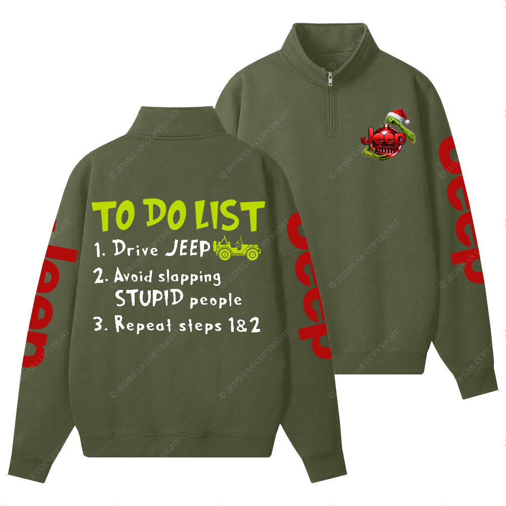Jp Christmas To Do List Half-Zip Jacket Sweatshirt