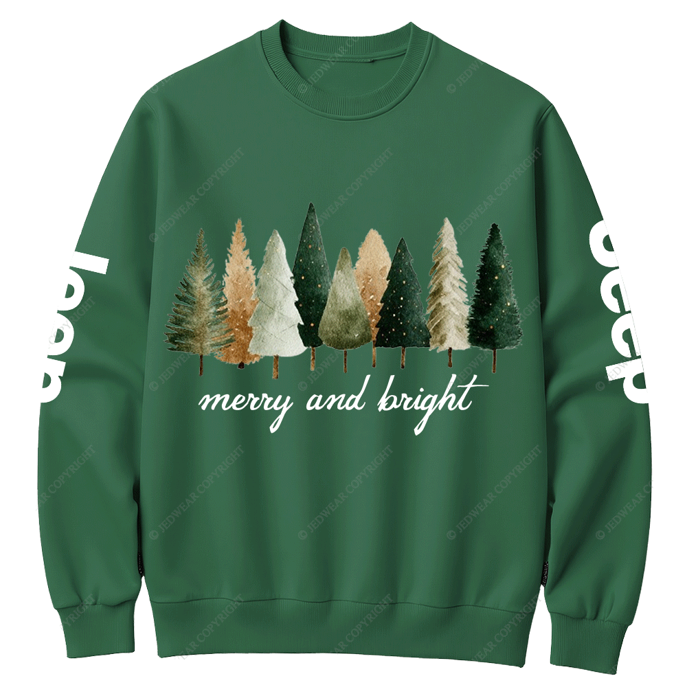 Merry and Bright Christmas Wish Jp Crew Neck Sweatshirt