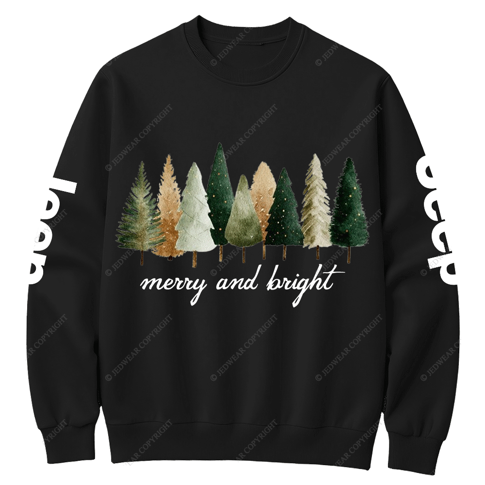 Merry and Bright Christmas Wish Jp Crew Neck Sweatshirt