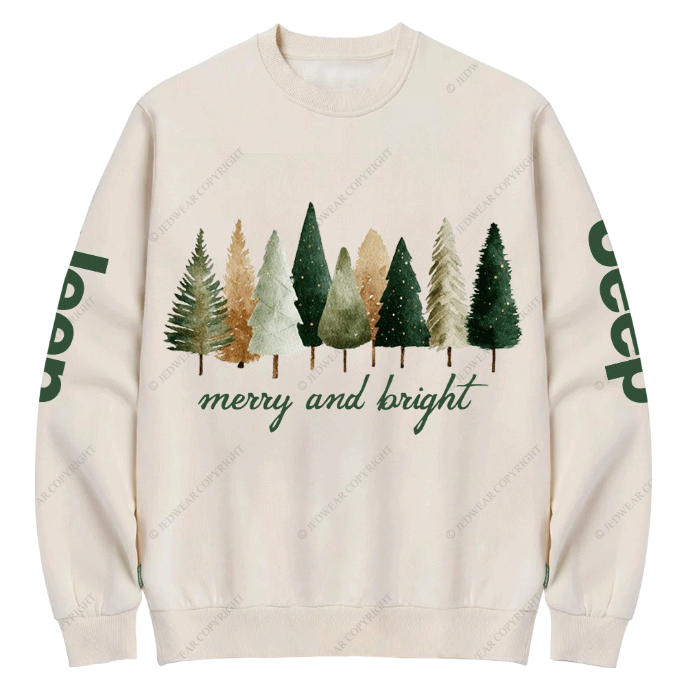 Merry and Bright Christmas Wish Jp Crew Neck Sweatshirt