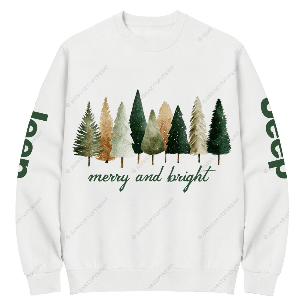 Merry and Bright Christmas Wish Jp Crew Neck Sweatshirt