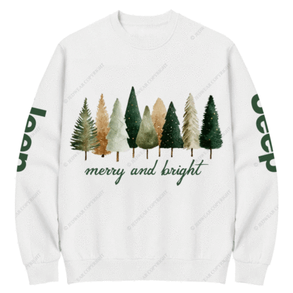 Merry and Bright Christmas Wish Jp Crew Neck Sweatshirt
