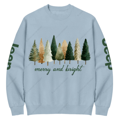 Merry and Bright Christmas Wish Jp Crew Neck Sweatshirt