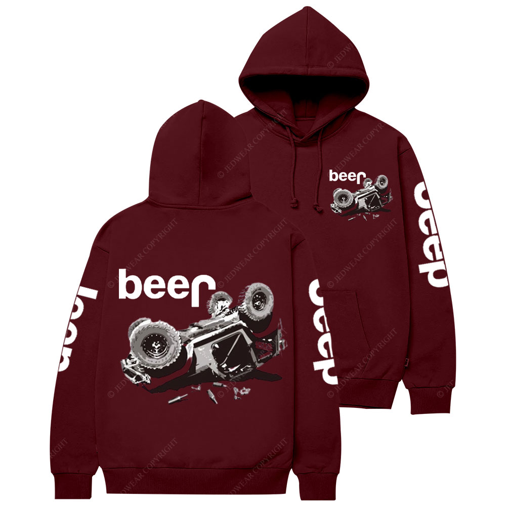 Funny Beer Overturn Jp Offroad Double Printed Casual Hoodie