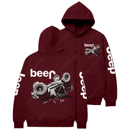 Funny Beer Overturn Jp Offroad Double Printed Casual Hoodie