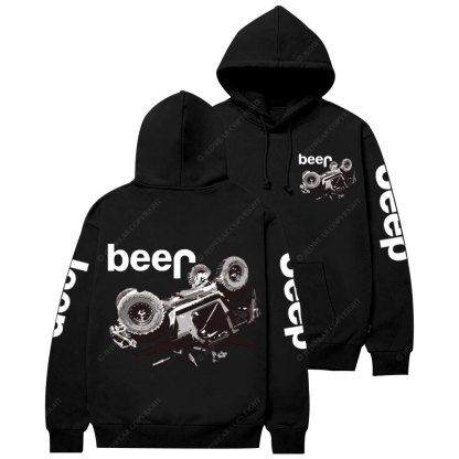 Funny Beer Overturn Jp Offroad Double Printed Casual Hoodie