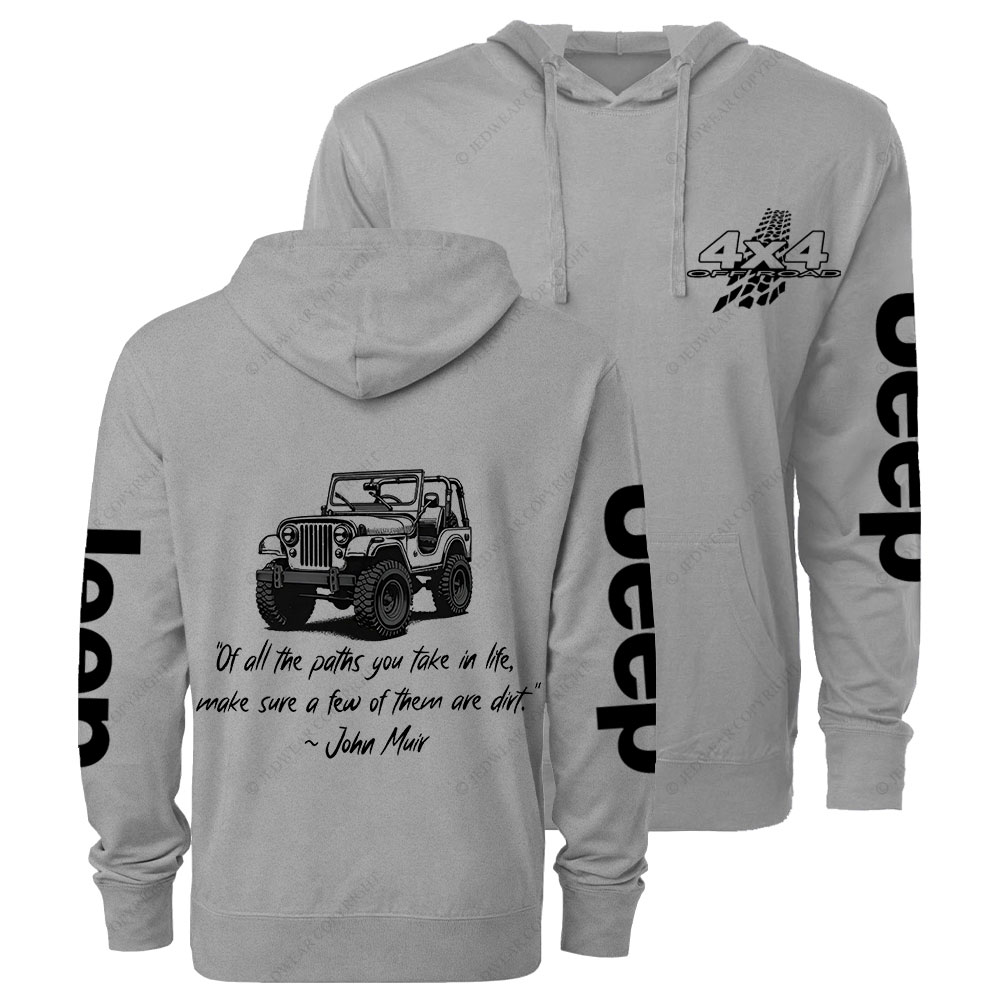 Dirt Path John Muir Quote Jp Offroad Oversized Lightweight Hoodie