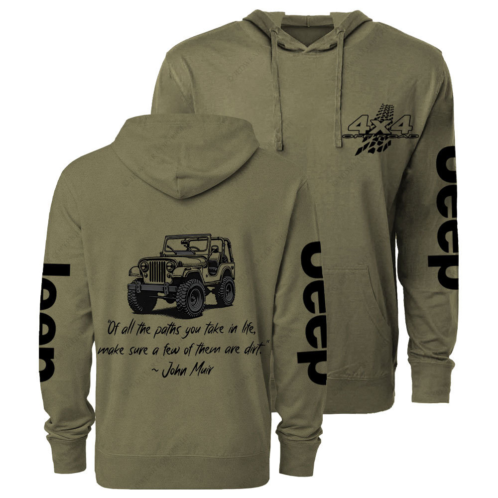 Dirt Path John Muir Quote Jp Offroad Oversized Lightweight Hoodie