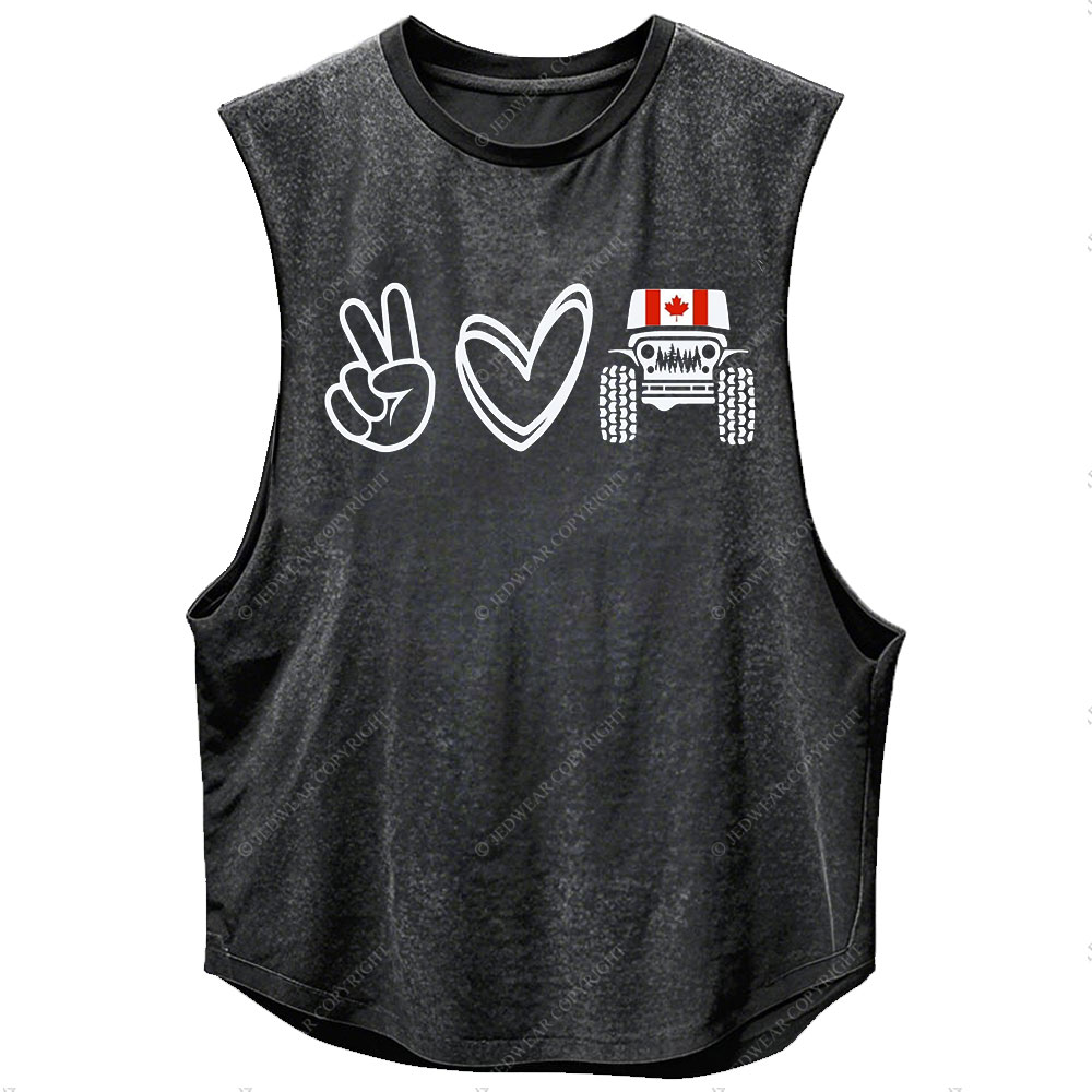 Peace Love Offroad Canada Flag Jp Men Tank