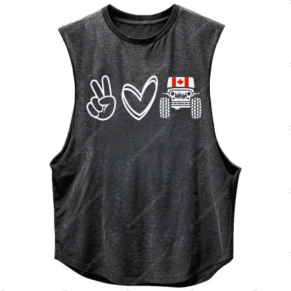 Peace Love Offroad Canada Flag Jp Men Tank