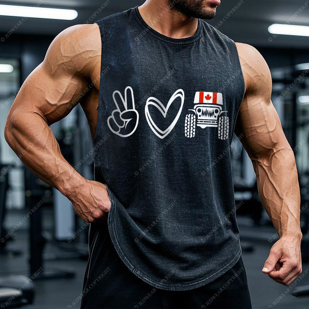 Peace Love Offroad Canada Flag Jp Men Tank