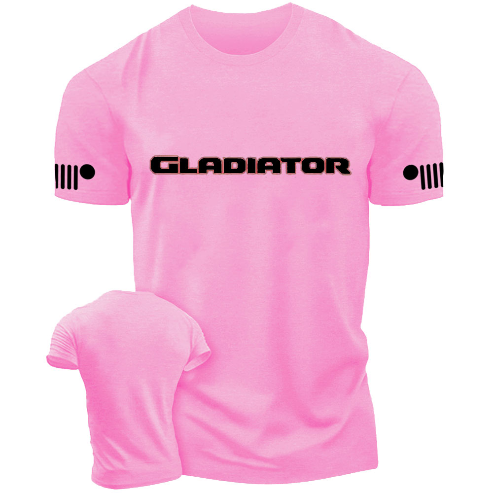 Jp Gladiator Red and Black Text Logo T-Shirt