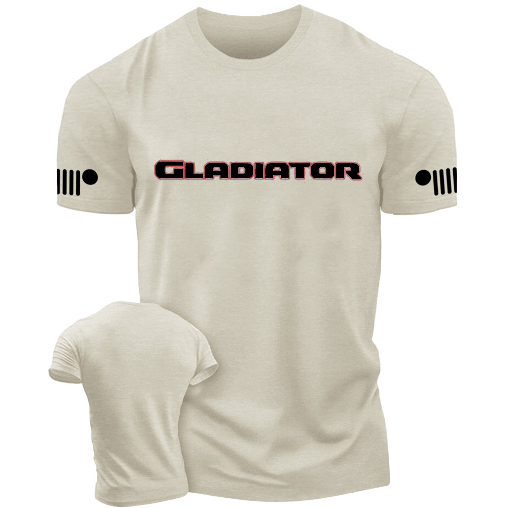 Jp Gladiator Red and Black Text Logo T-Shirt