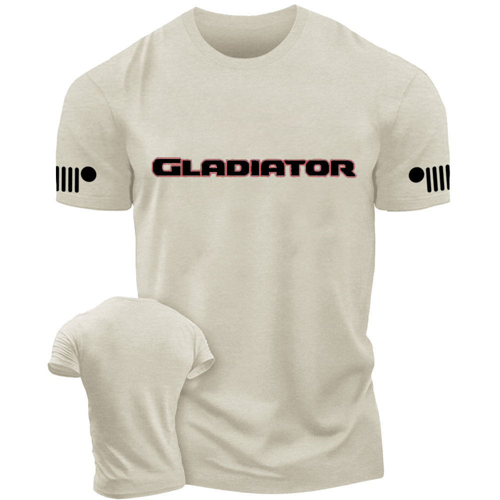 Jp Gladiator Red and Black Text Logo T-Shirt
