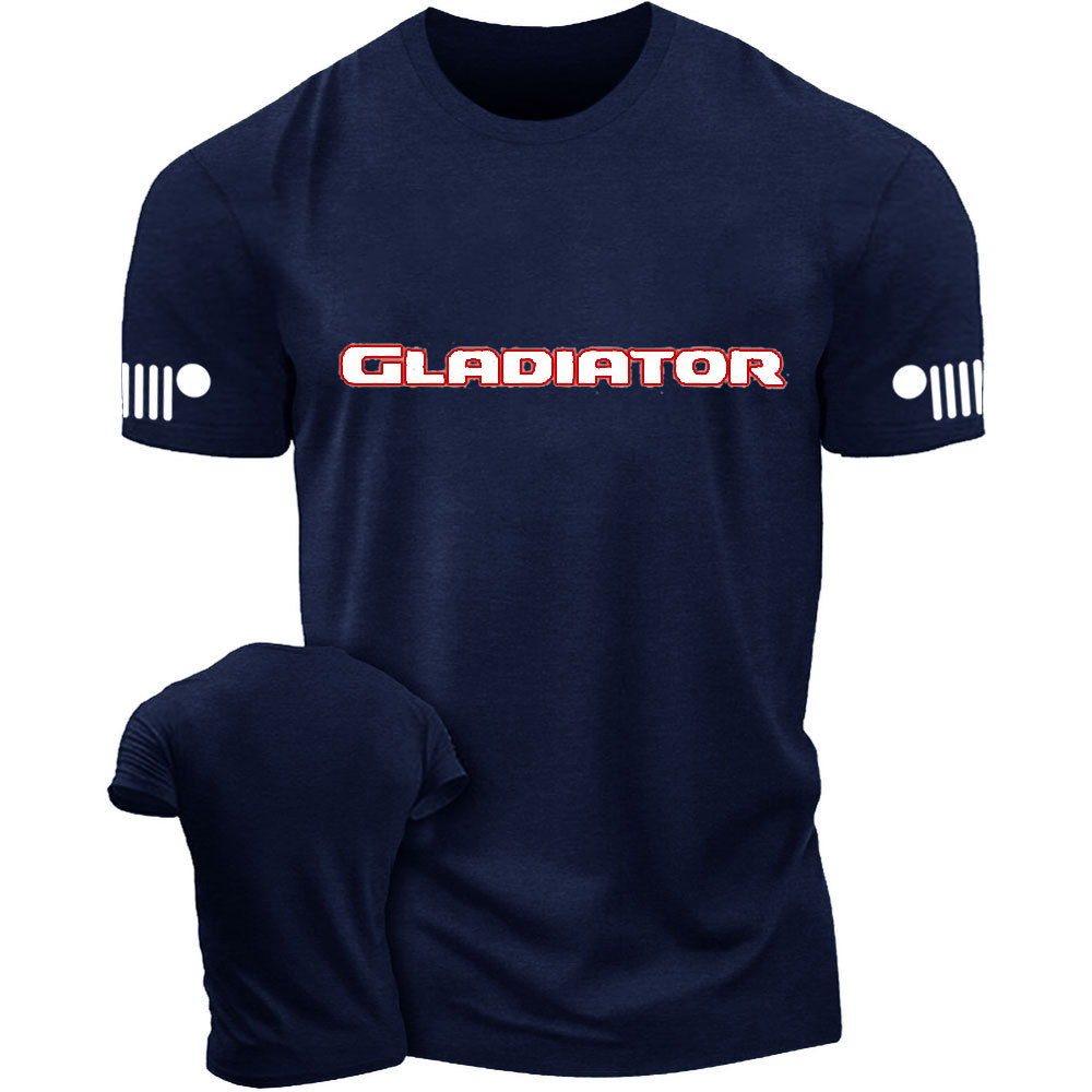 Jp Gladiator Red and Black Text Logo T-Shirt