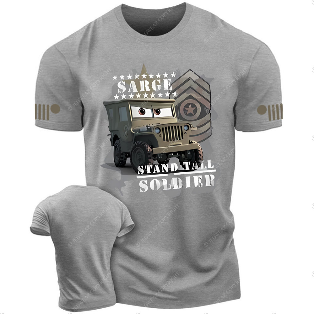 Cars Sarge Stand Tall Soldier Jp Cartoon T-Shirt