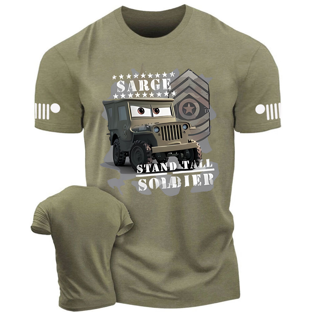 Cars Sarge Stand Tall Soldier Jp Cartoon T-Shirt