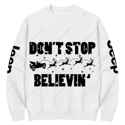 Believe Christmas Offroad 4x4 Jp Sleigh Crew Neck Sweatshirt