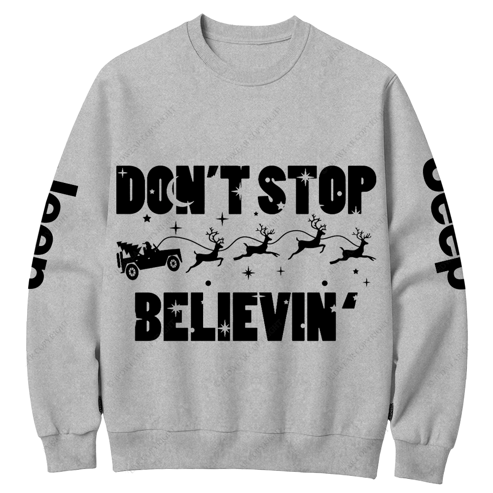 Believe Christmas Offroad 4x4 Jp Sleigh Crew Neck Sweatshirt