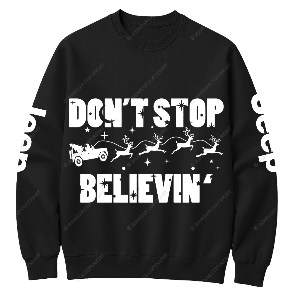 Believe Christmas Offroad 4x4 Jp Sleigh Crew Neck Sweatshirt