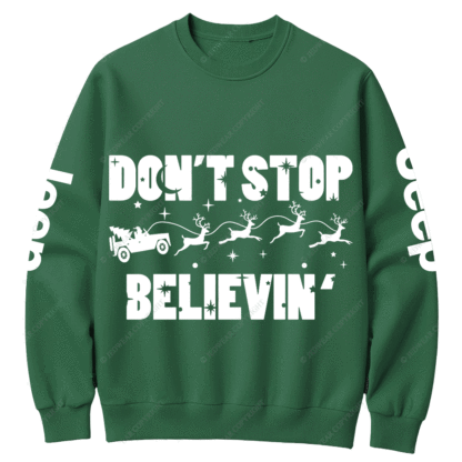 Believe Christmas Offroad 4x4 Jp Sleigh Crew Neck Sweatshirt