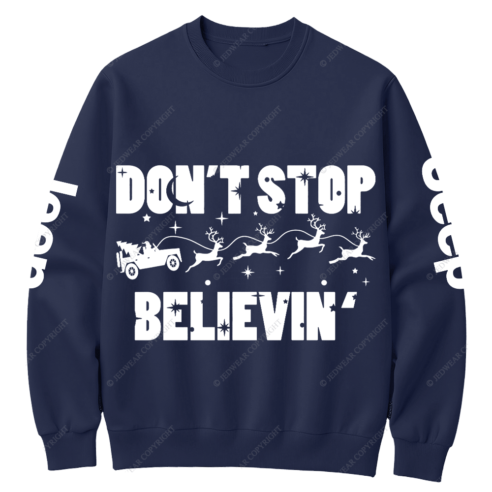 Believe Christmas Offroad 4x4 Jp Sleigh Crew Neck Sweatshirt