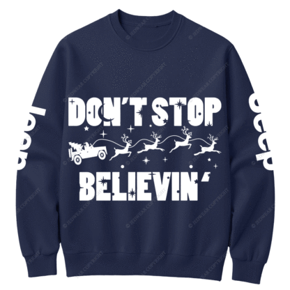 Believe Christmas Offroad 4x4 Jp Sleigh Crew Neck Sweatshirt