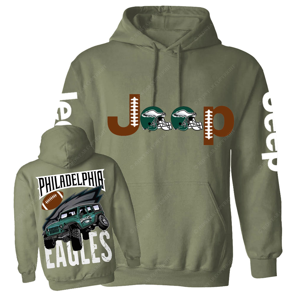 Philadelphia Eagles Football Forest Green Jp Helemet Casual Hoodie