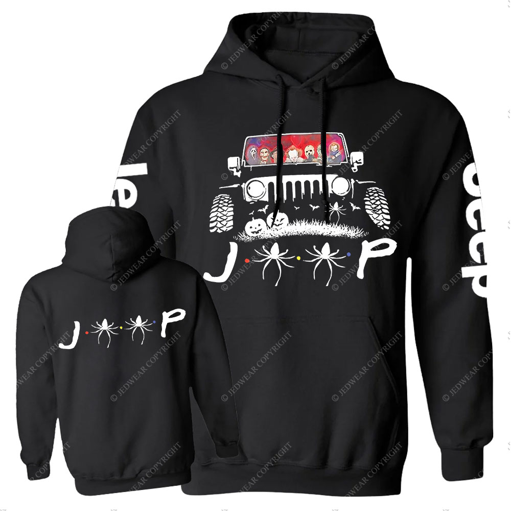 Jp Horror Characters Halloween Double Printed Casual Hoodie