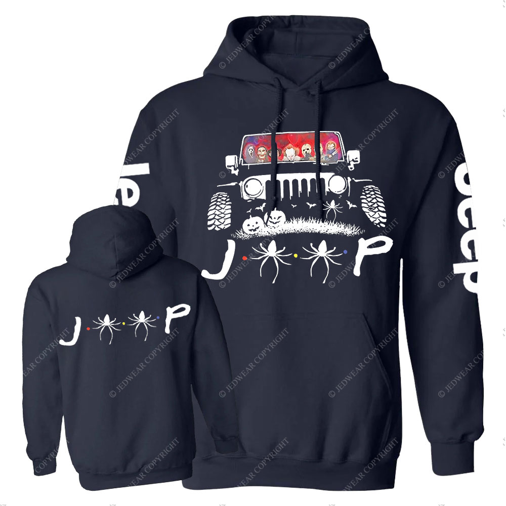 Jp Horror Characters Halloween Double Printed Casual Hoodie