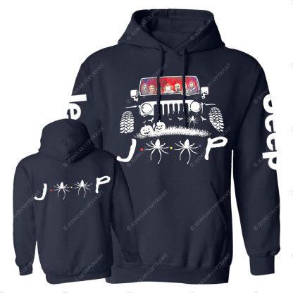 Jp Horror Characters Halloween Double Printed Casual Hoodie