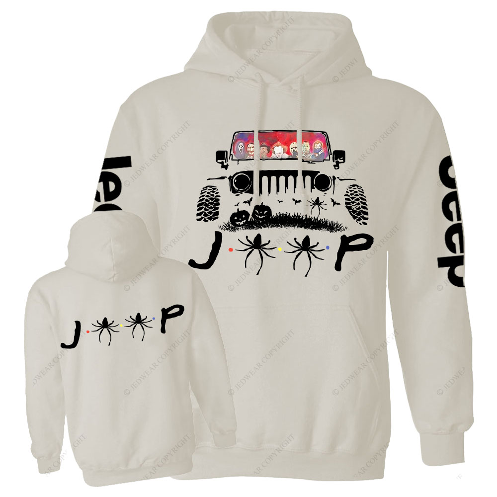 Jp Horror Characters Halloween Double Printed Casual Hoodie