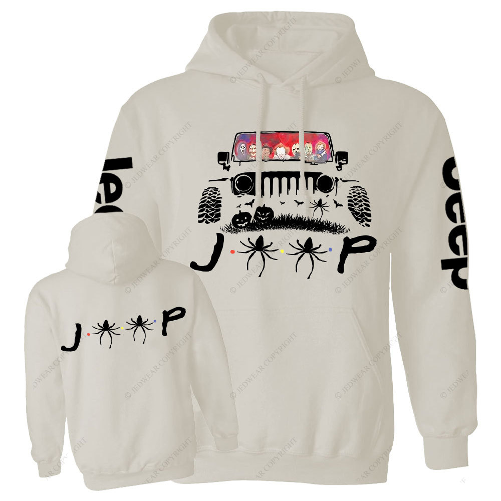 Jp Horror Characters Halloween Double Printed Casual Hoodie