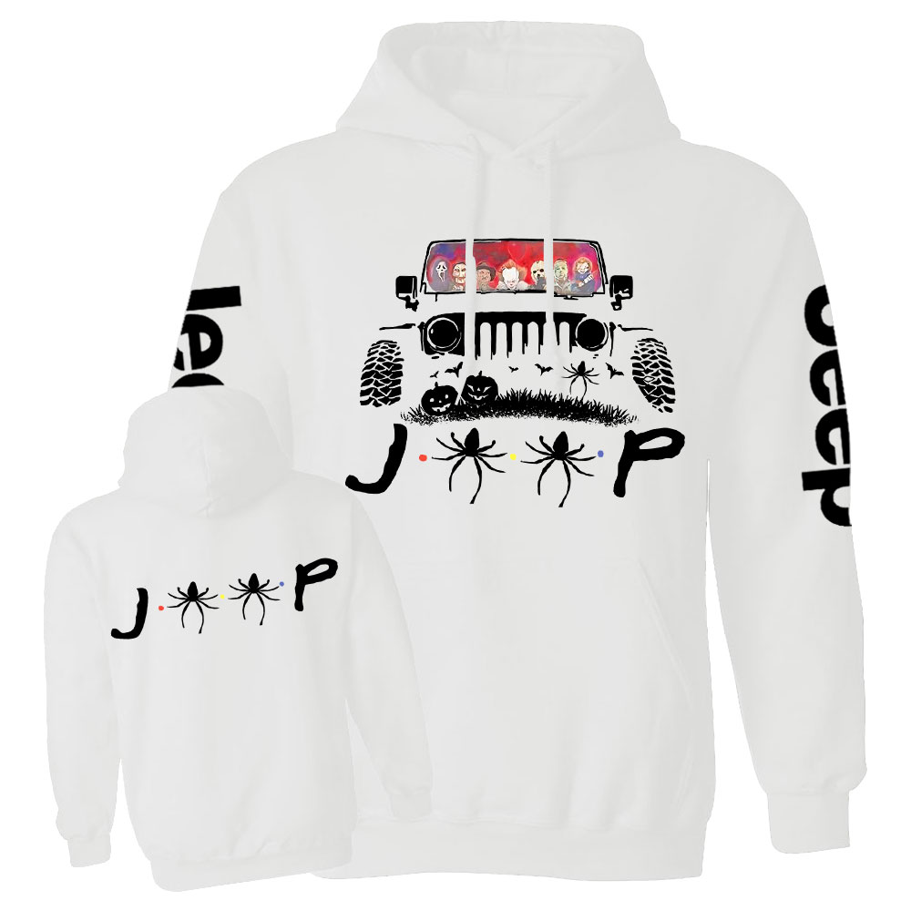 Jp Horror Characters Halloween Double Printed Casual Hoodie