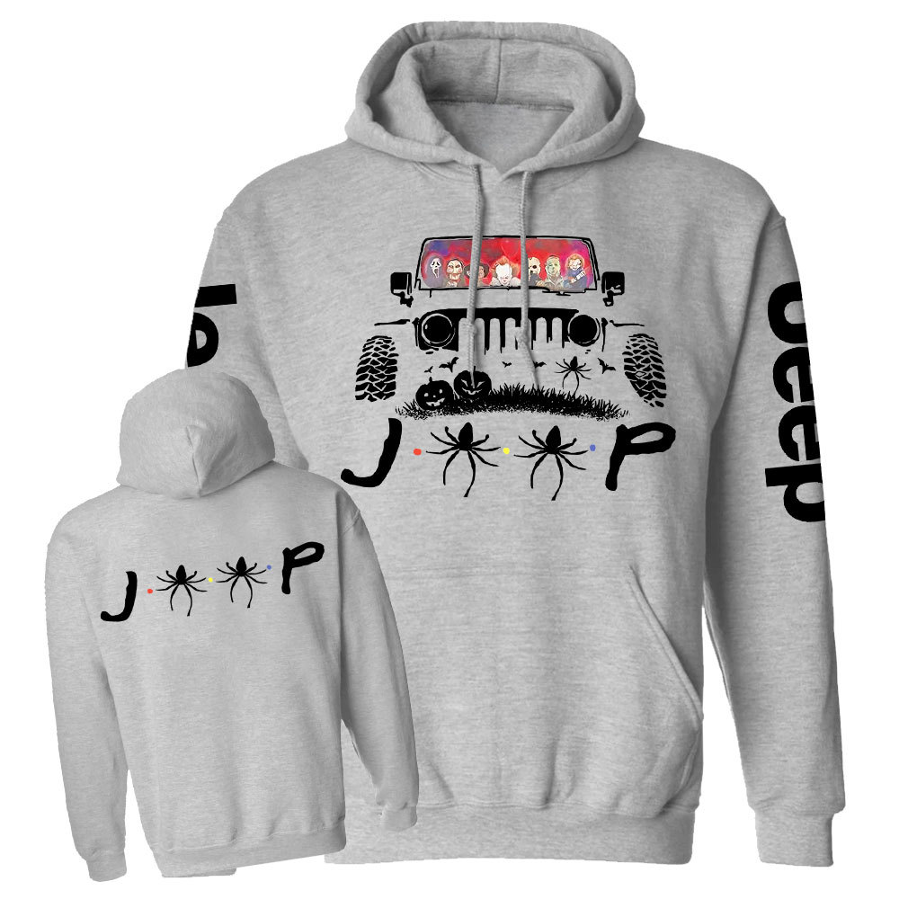 Jp Horror Characters Halloween Double Printed Casual Hoodie