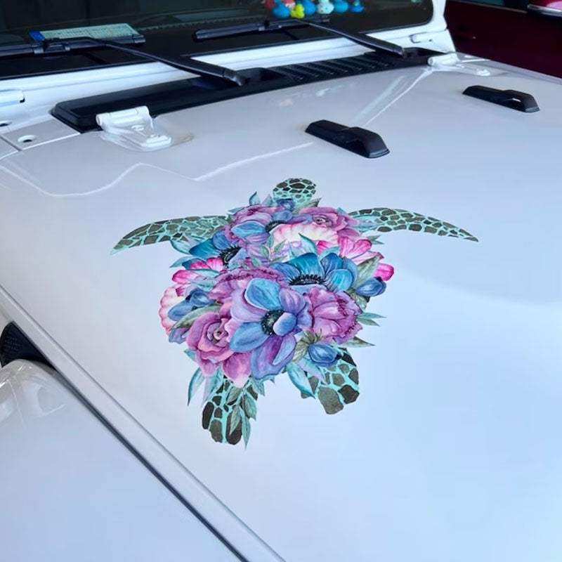 Sea Turtle Flower Printed Sticker Decal Accessories