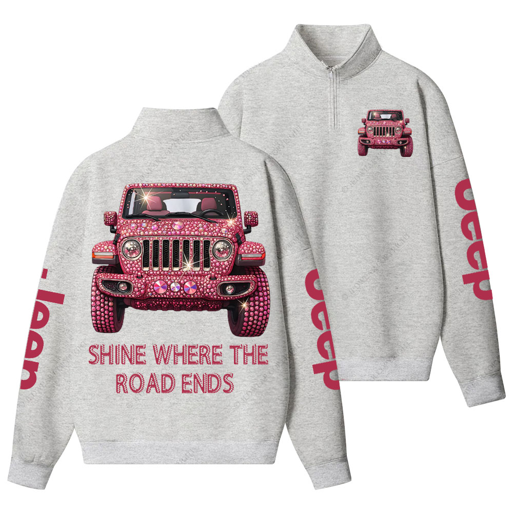 Jp Shine Where the Road Ends Half-Zip Jacket Sweatshirt