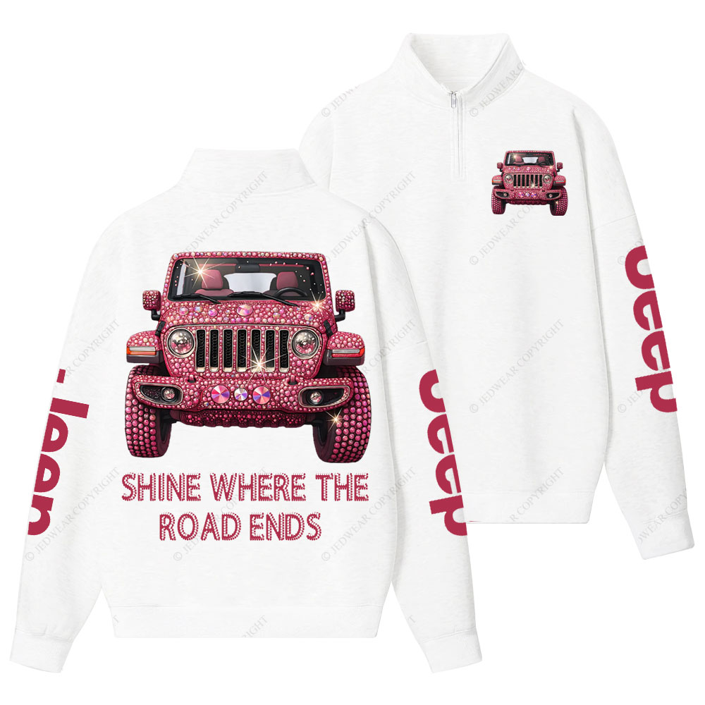 Jp Shine Where the Road Ends Half-Zip Jacket Sweatshirt