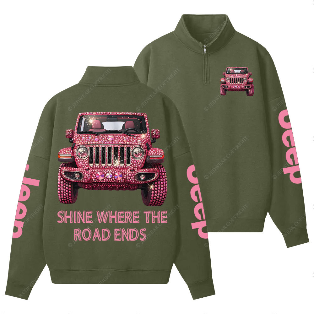Jp Shine Where the Road Ends Half-Zip Jacket Sweatshirt