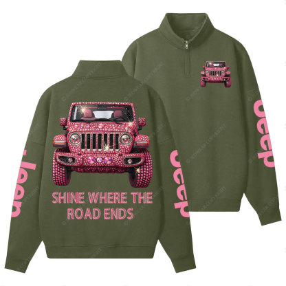Jp Shine Where the Road Ends Half-Zip Jacket Sweatshirt