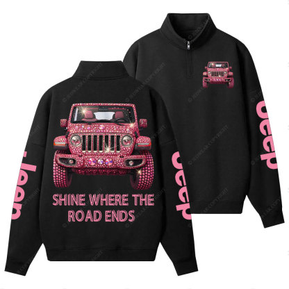 Jp Shine Where the Road Ends Half-Zip Jacket Sweatshirt