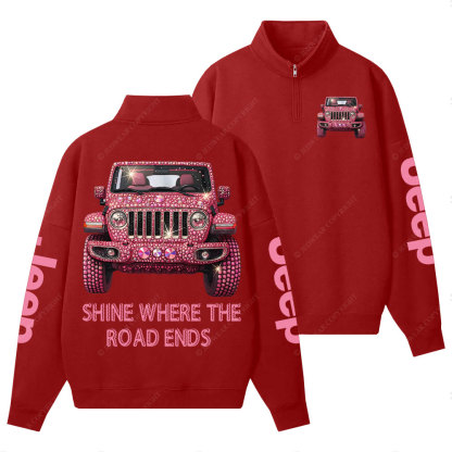 Jp Shine Where the Road Ends Half-Zip Jacket Sweatshirt