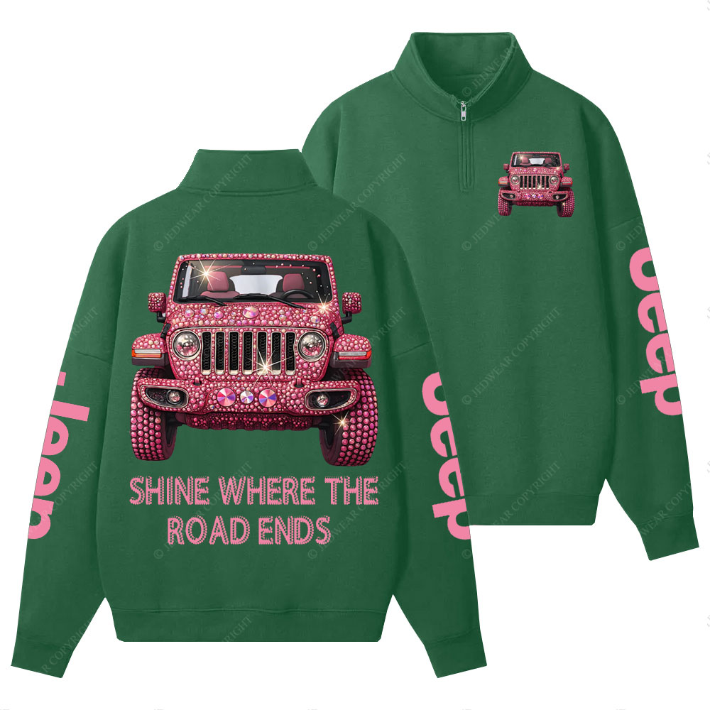 Jp Shine Where the Road Ends Half-Zip Jacket Sweatshirt