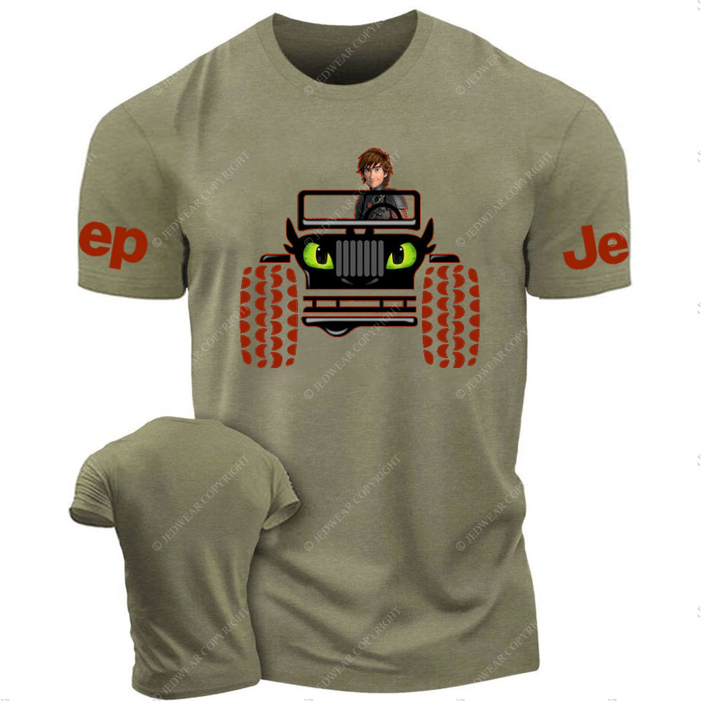 Haddock Driving Toothless Dragon Jp T-Shirt