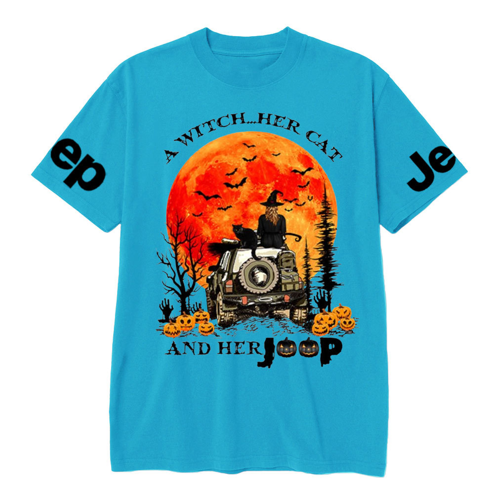 A Witch Her Cat And Her Jp Halloween T-shirt