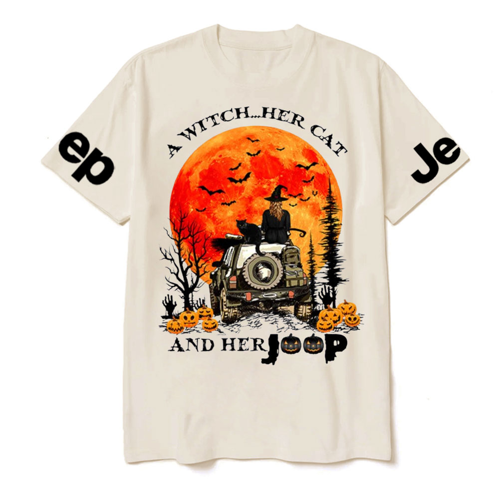 A Witch Her Cat And Her Jp Halloween T-shirt