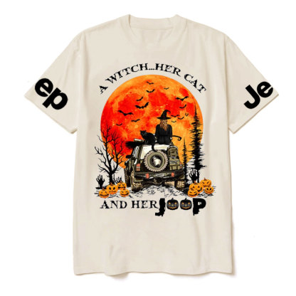 A Witch Her Cat And Her Jp Halloween T-shirt