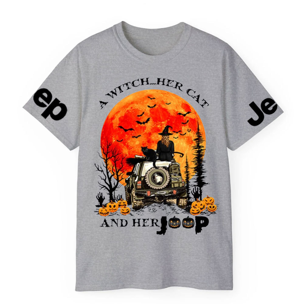 A Witch Her Cat And Her Jp Halloween T-shirt