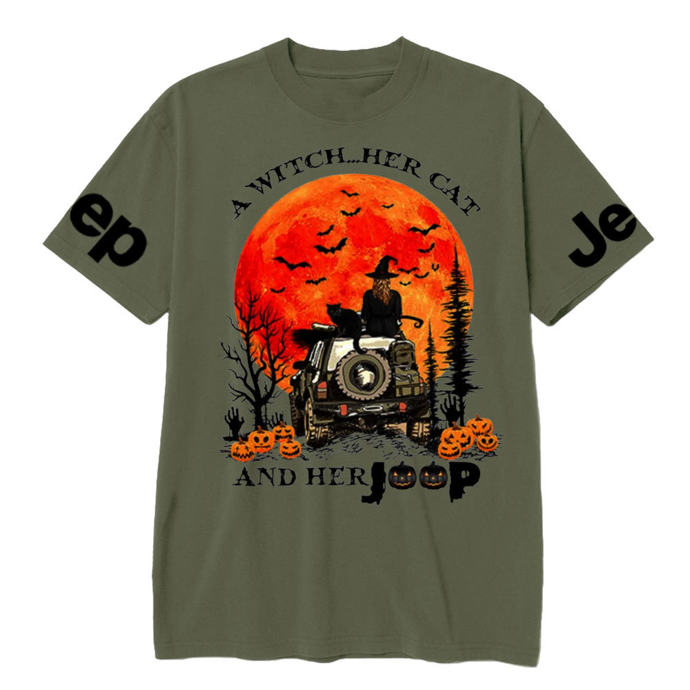 A Witch Her Cat And Her Jp Halloween T-shirt